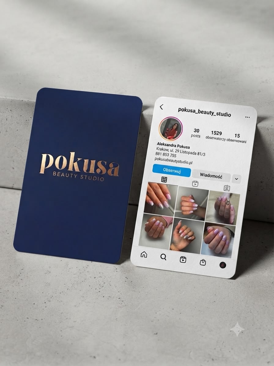 Oficjalna wizytówka i profil Instagram @pokusa_beauty_studio w Krakowie